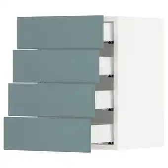 Ikea Sektion / maximera Wall cabinet with 4 drawers, white/havstorp turquoise, 15x15x20 offer