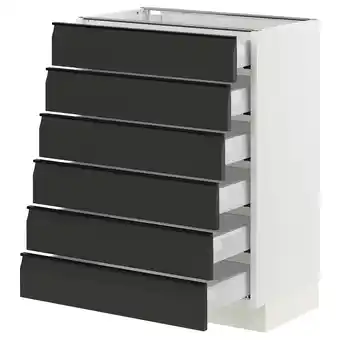 Ikea Sektion / maximera Base cabinet 6 fronts/6 low drawers, white/upplöv matte anthracite, 24x15x30 offer