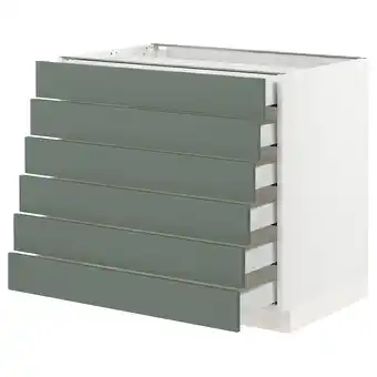 Ikea Sektion / maximera Base cabinet/6 fronts/6 low drawers, white/bodarp gray-green, 36x24x30 offer
