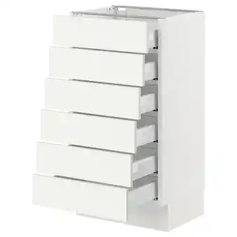 Ikea Sektion / maximera Base cabinet 6 fronts/6 low drawers, white/vallstena white, 18x15x30 offer