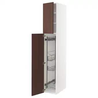 Ikea Sektion High cabinet/pull-out int fittings, white/sinarp brown, 15x24x90 offer