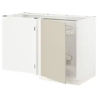Ikea Sektion Corner base cab w pull-out fitting, white/havstorp beige, 47x24x30 offer