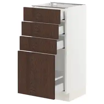Ikea Sektion / maximera Base cabinet with 4 drawers, white/sinarp brown, 15x15x30 offer