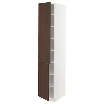 Ikea Sektion High cabinet with shelves/2 doors, white/sinarp brown, 15x24x80 offer