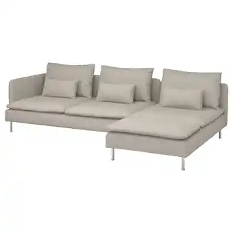 Ikea SÖderhamn Sectional, 4-seat with chaise, and open end/fridtuna light beige offer