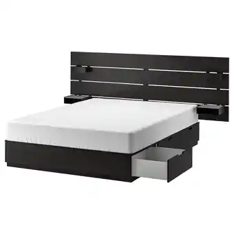 Ikea Nordli Bed with headboard and storage, anthracite, Queen offer