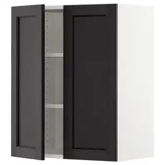 Ikea Sektion Wall cabinet with 2 doors, white/lerhyttan black stained, 24x15x30 offer