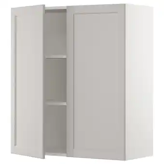 Ikea Sektion Wall cabinet with 2 doors, white/lerhyttan light gray, 36x15x40 offer