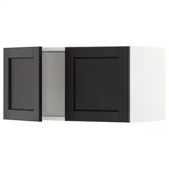 Ikea Sektion Wall cabinet with 2 doors, white/lerhyttan black stained, 30x15x15 offer