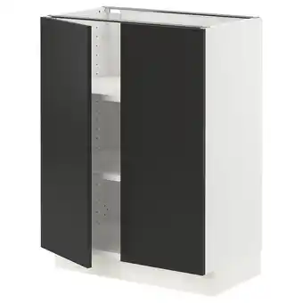 Ikea Sektion Base cabinet with shelves/2 doors, white/nickebo matte anthracite, 24x15x30 offer