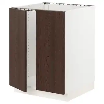 Ikea Sektion Base cabinet for sink + 2 doors, white/sinarp brown, 24x24x30 offer