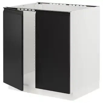 Ikea Sektion Base cabinet for sink + 2 doors, white/upplöv matte anthracite, 30x24x30 offer