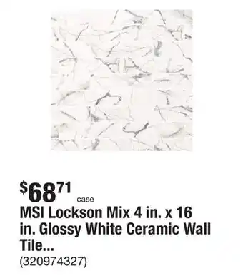 The Home Depot MSI Lockson Mix 4 in. x 16 in. Glossy White Ceramic Wall Tile (17.22 sq. ft./Case) offer