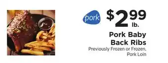 ShopRite Pork Baby Back Ribs offer