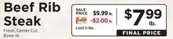 ShopRite Beef Rib Steak offer