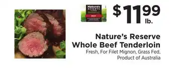 ShopRite Whole Beef Tenderloin offer