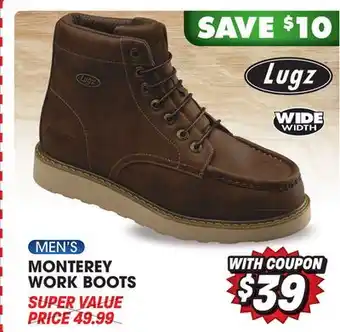 Big 5 Lugz Monterey Steel Toe Men's Wide Work Boots offer