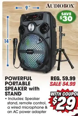 Big 5 Audiobox Powerful Portable Speaker With Stand offer