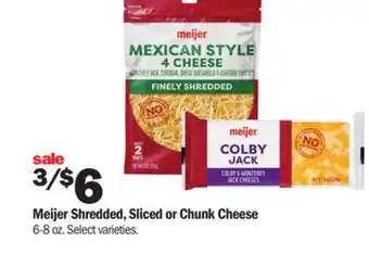 Meijer Meijer Shredded, Sliced or Chunk Cheese offer