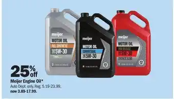 Meijer Meijer Engine Oil offer