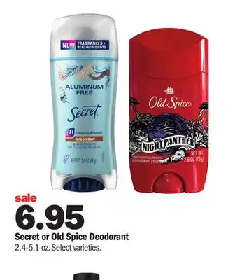 Meijer Secret or Old Spice Deodorant offer