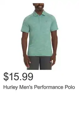 Costco Hurley Men's Performance Polo offer
