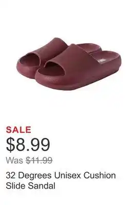 Costco 32 Degrees Unisex Cushion Slide Sandal offer