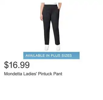Costco Mondetta Ladies' Pintuck Pant offer