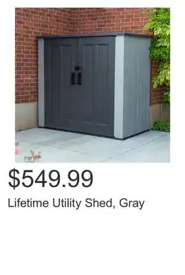 Costco Lifetime Utility Shed, Gray offer