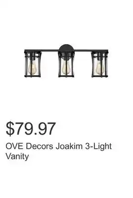 Costco OVE Decors Joakim 3-Light Vanity offer