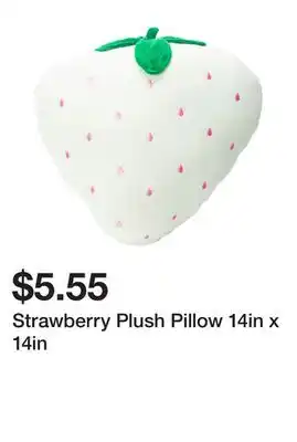 Five Below Strawberry Plush Pillow 14in x 14in offer