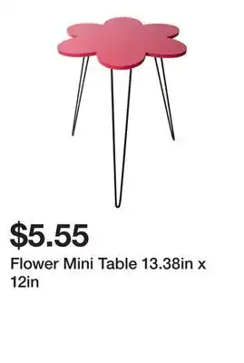 Five Below Flower Mini Table 13.38in x 12in offer
