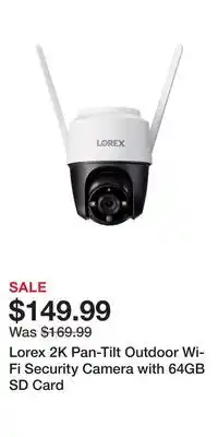 BJ’s Lorex 2K Pan-Tilt Outdoor Wi-Fi Security Camera with 64GB SD Card offer