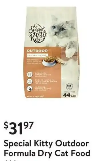 Walmart Special Kitty Outdoor Formula Dry Cat Food offer