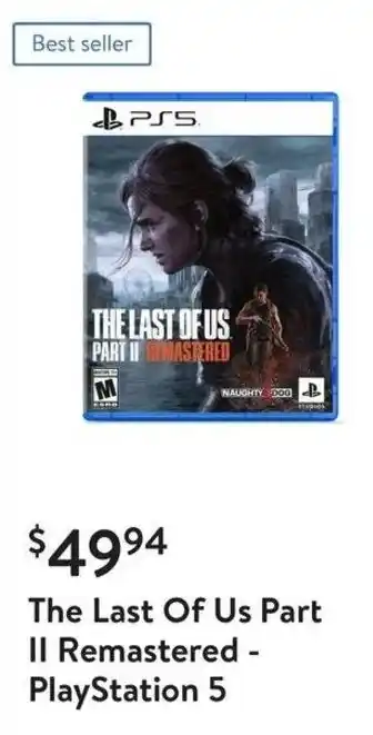 Walmart The Last Of Us Part Il Remastered - PlayStation 5 offer