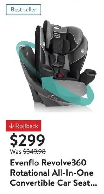 Walmart Evenflo Revolve360 Rotational All-In-One Convertible Car Seat... offer