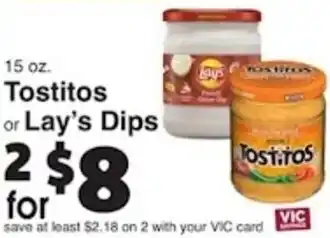 Harris Teeter Tostitos or Lay's Dips offer