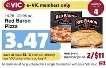 Harris Teeter Red Baron Pizza offer