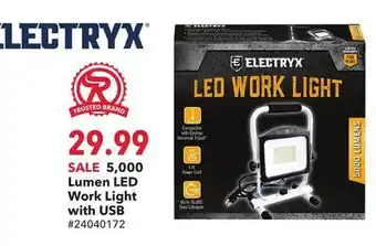 Runnings 5, 000 Lumen LED Work Light with USB offer