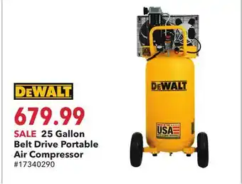 Runnings Dewalt 25 Gallon Belt Drive Portable Air Compressor offer
