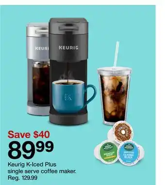 Target Keurig K-Iced Plus single serve coffee maker offer