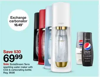 Target SodaStream Terra sparkling water maker with CO2 & carbonating bottle offer