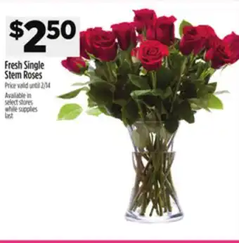 Dollar General Fresh Single Stem Roses offer