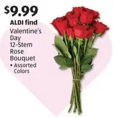Aldi Valentine's Day 12-Stem Rose Bouquet offer