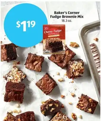 Aldi Baker's Corner Fudge Brownie Mix offer