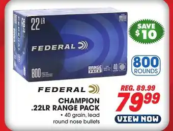 Big 5 Federal Champion 22LR 800-Round Range Pack offer