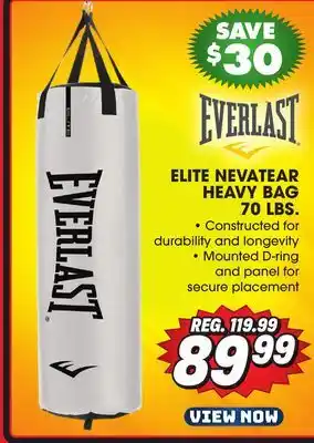 Big 5 Everlast Elite Nevatear Heavy Bag 70 lbs offer