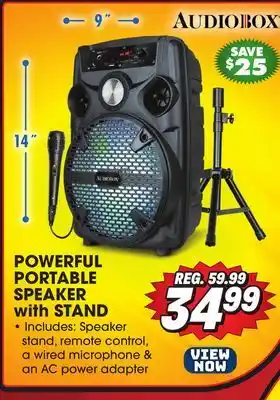 Big 5 Audiobox Powerful Portable Speaker With Stand offer