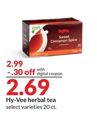 Hy-Vee Hy-Vee herbal tea offer