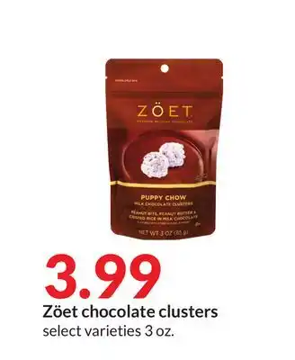 Hy-Vee Zöet chocolate clusters offer